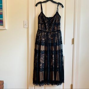 Tadashi Shoji from BHLDN black lace/nude dress 8